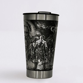 God Of War – Copo Térmico Preto Personalizado 360° a Laser + Brinde