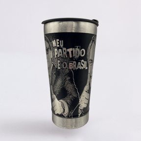 Mito Patriota #03 – Copo Térmico Preto Personalizado 360° a Laser + Brinde