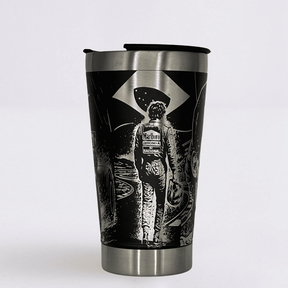 Ayrton Senna – Copo Térmico Preto Personalizado 360° a Laser + Brinde